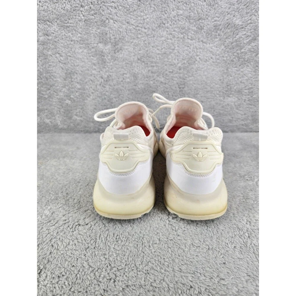 Adidas Sneakers Youth Kids 8 ZX 2K Boost Shoes White Beige Running.
